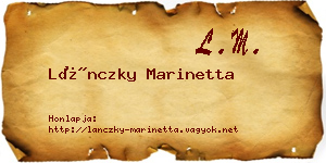 Lánczky Marinetta névjegykártya